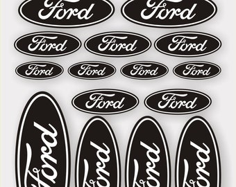 A4-vel met Ford-logostickers, autostickers, gedrukt op kwaliteitsvinyl en gelamineerd