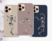 Cute Funny Dancing Skeleton phone case for fits iPhone 13 mini, 13 pro max, 12 pro max SAMSUNG S10 Lite, A40, A50 Huawei P20, P30