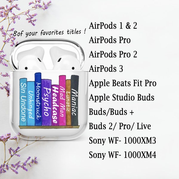 Book Shelf Bookish Book Lover Literary Airpods Case  Cover for AirPods 3, 1/2, Pro,Pro 2, Apple Studio Buds, Beats Fit Pro, Buds 2/Pro/Live