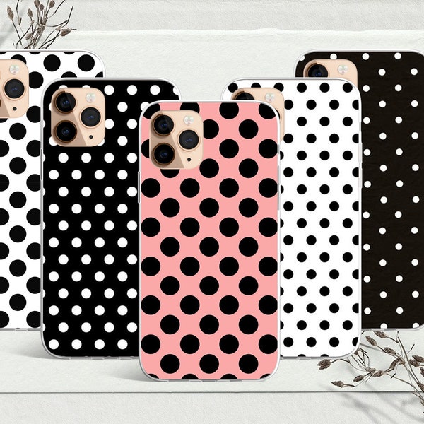 Cute Polka Dots Elegant phone case for fit iPhone 13 mini, 13 pro max, 12 pro max & SAMSUNG S10 Lite, A40, A50,, Huawei P20, P30