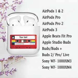 Funny Retro Tape Cassette Vintage Airpods Case  Cover for fits AirPods 3, 1/2, Pro,Pro 2, Apple Studio Buds, Beats Fit Pro, Buds 2/Pro/Live