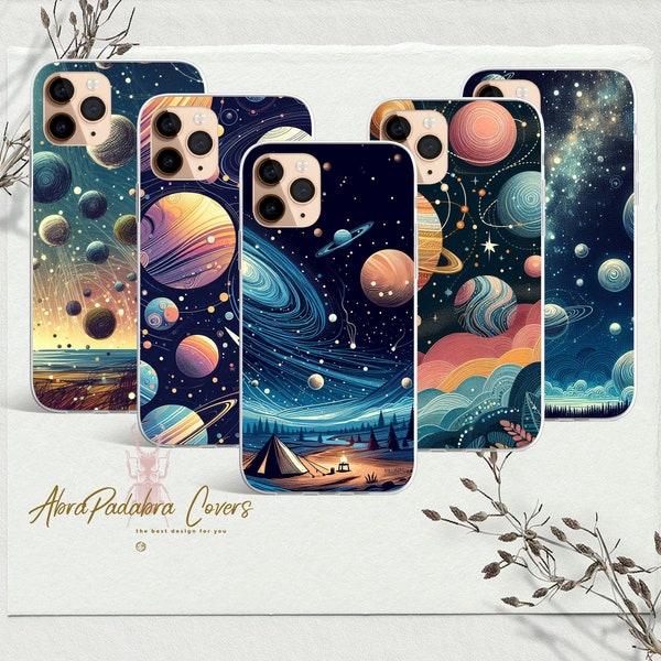 Planets Stars Constellation  phone case for fits iPhone 15 14 ,13, 12 pro & Samsung a15, a25, s24, s23 fe, s23, s22, Google Pixel 8,8a