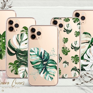 Variegated Monstera Albo Plant Aesthetic Green phone case fits for iPhone15.15 pro max, 14, 14 pro max, iPhone 13,12,  Pixel 6, 6a, 7, 7a, 8