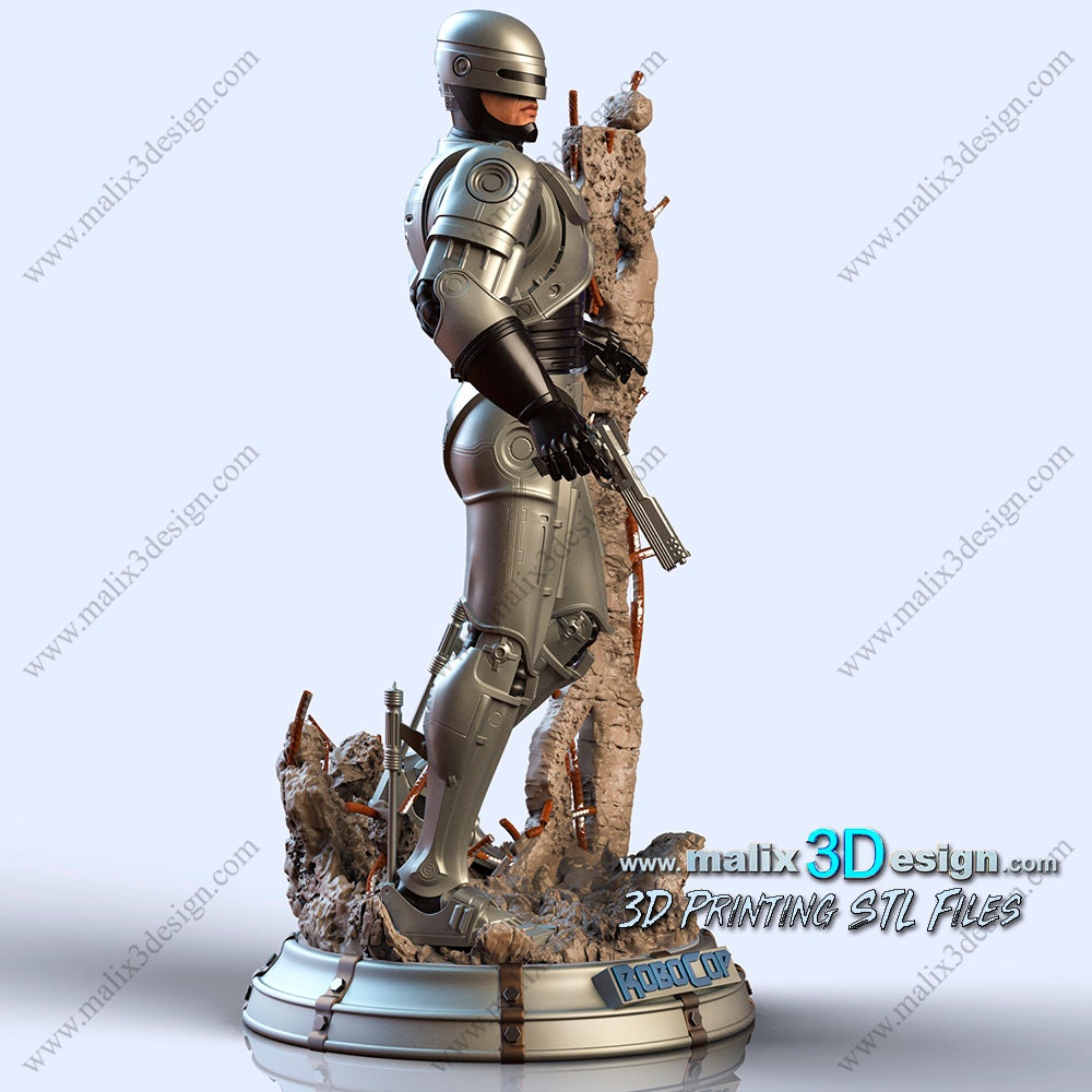 Robocop Figurine Printed IN 3D Resin Size 7 1/8in (not Original Painted)
