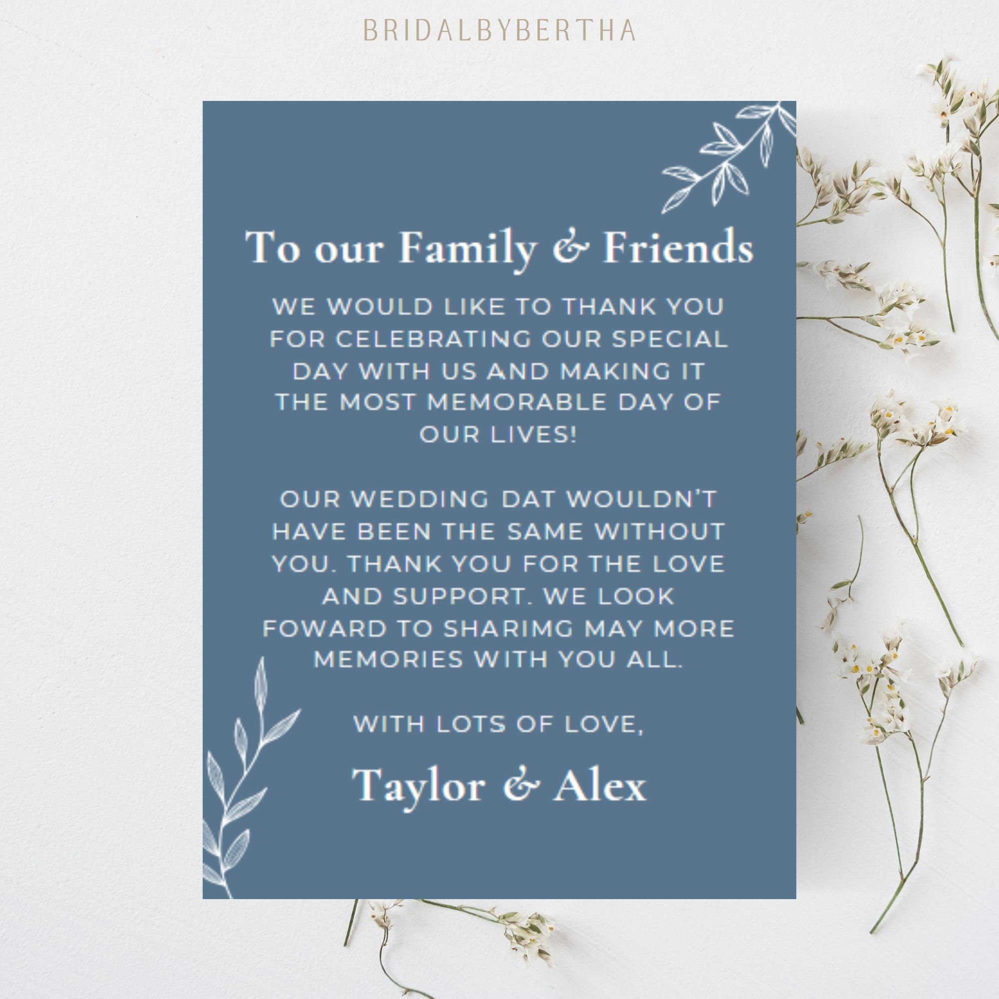 Thank You Double Sided Template, 5x7 Wedding Thank You Cards, Photo ...