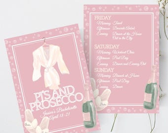 PJs and Prosecco Bachelorette Itinerary Template (Digital Download)