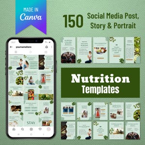Nutrition Instagram, Nutrition Template, Fitness Instagram, Canva Template, Nutrition Coach Vitamin Template | Social Media Health Posts