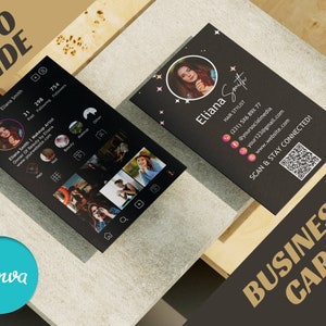 Cartes de visite Instagram, bricolage, carte de cils noirs, cartes pour salon de maquilleur, carte de visite beauté cils préfabriquée