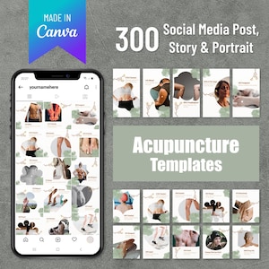 Acupuncture Template - Customizable Instagram Templates for Acupuncture - Canva Editable Acupuncture Social Media Template