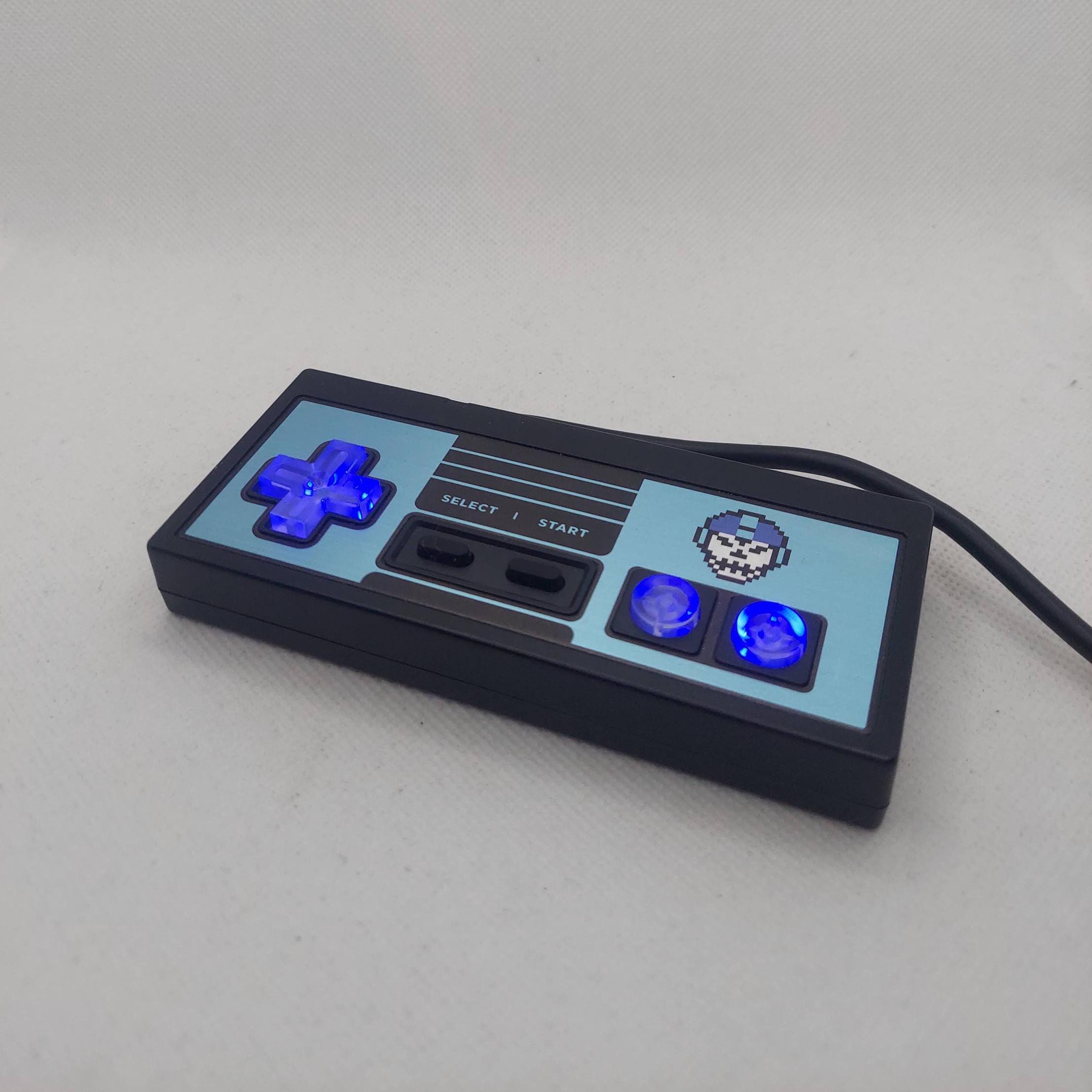 Custom LED Megaman 8-bit Skull NES Controller