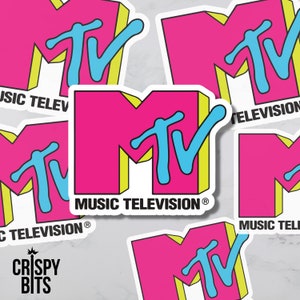 MTV Sticker | Neon Sticker | Music Sticker | Retro Sticker | Fun Sticker | Waterproof Sticker  | Throwback | Real World | Nostalgia