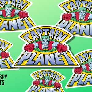 Captain Planet Sticker | Earth Sticker | Recycle Sticker | TV Show | 90s Sticker | Hydroflask | Water Bottle| Laptop Sticker | Retro Sticker