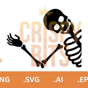 Scheletro ondulato svg / Halloween / File di taglio / Digital FIles / Cricut File / Silhouette File / Funny / Spooky / PNG / Bones