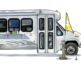 Delta Chip Stand - Delta, Ontario - 8,5 x 11" Archiefdruk van Chip Stand van Every Chip Stand, Canadees landschap