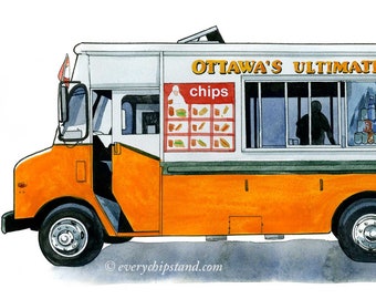 Ottawa's Ultimate Fries- Ottawa, Ontario: archiefafdruk van 8,5 x 11 inch van elke frietkraam, Canadees landschap