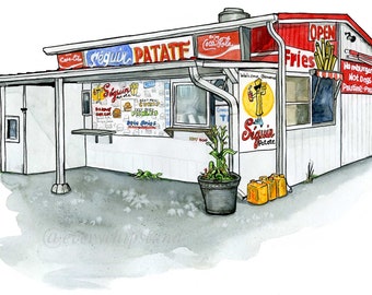 Séguin Patate - Cornwall, Canada - 8,5 x 11" archiefafdruk van frituurpan van elke frituurpan, Canadees landschap
