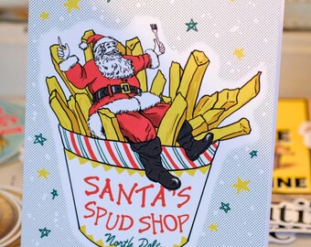 Kerstkaart - Kerstkoekjeswinkel - 4,5 x 6,25" - blanco binnenkant