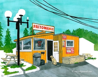 Fritomania - Ottawa, Ontario - 11 x 17" Archiefdruk van Chip Stand van Every Chip Stand, Canadees landschap