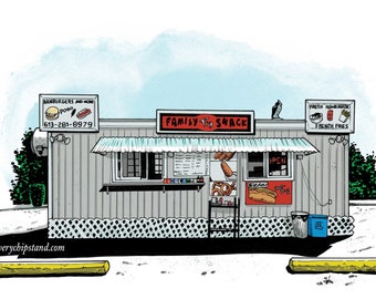 Famiy Fry Shack - Renfrew, Ontario - 8,5 x 11" archiefafdruk van frituurpan van elke frituurpan, Canadees landschap