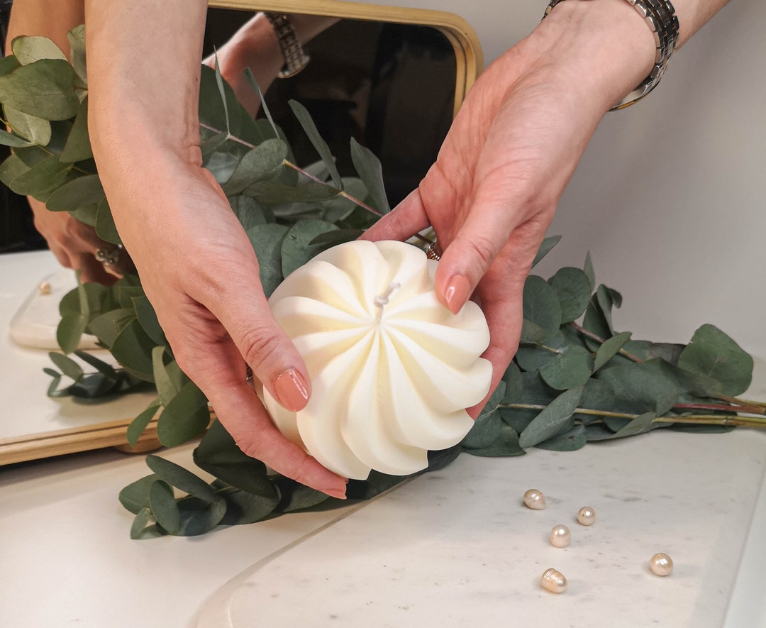 Large Shaped Candle, Swirl Candle, Scented Pillar Candle, Unique Shaped Candle, Minimalist Decor