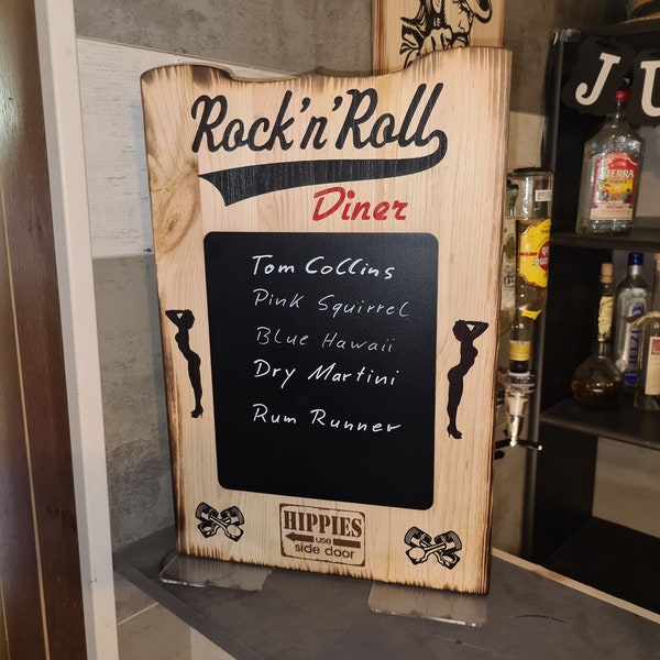 Rockabilly Diner Getränketafel inkl. Keide Marker