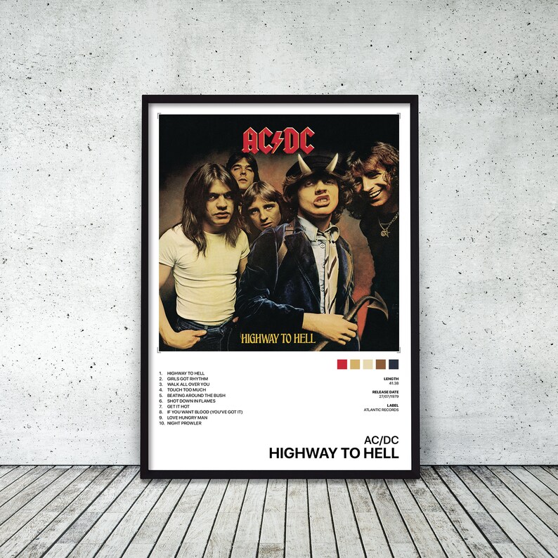 AC/DC Highway To Hell Album Cover Poster Print Music Wall Etsy AC/DC Highway To Hell Album Cover Poster Print Music Wall Etsy