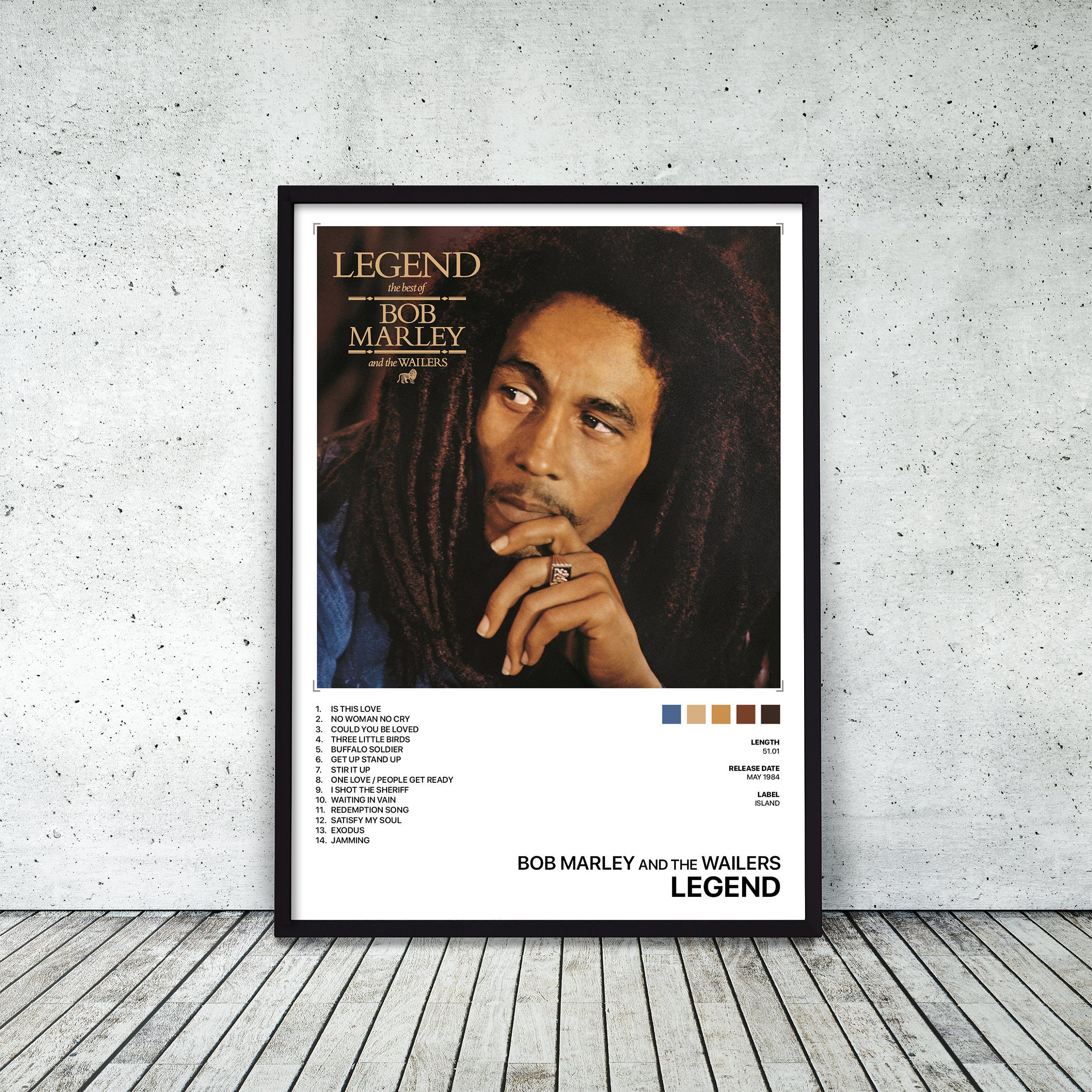 Bob Marley Legend Album Cover Art Poster Print Music Wall Etsy