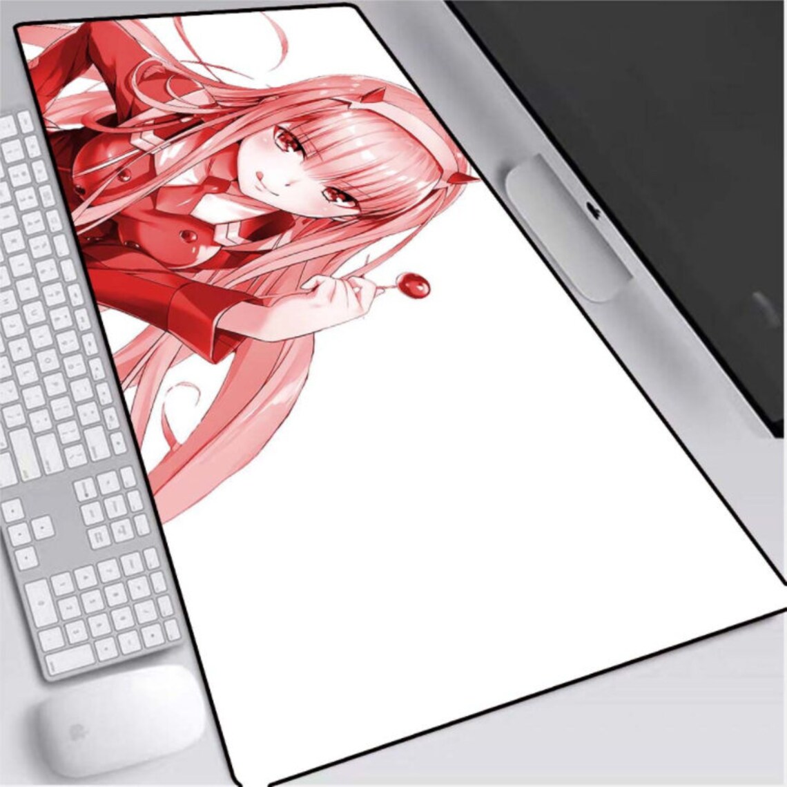 Anime Girl Desk Mat Waifu Desk Mat Zero Two Large Desk Pad Etsy