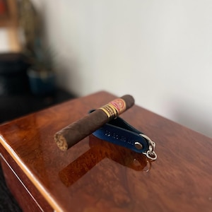 leather pipe and cigar stand | monogrammed