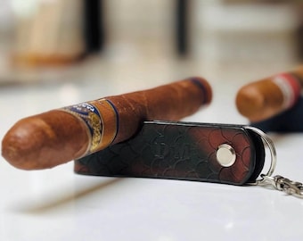 leather pipe and cigar stand | monogrammed