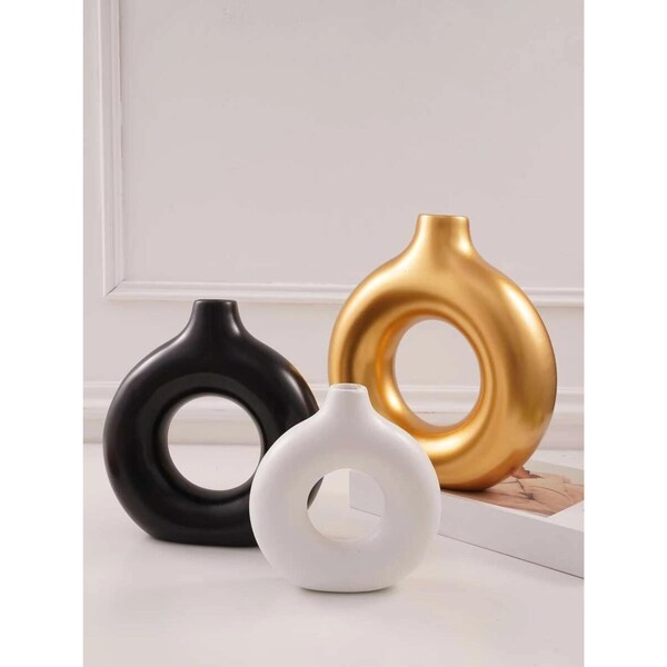 White Donut Vase Etsy