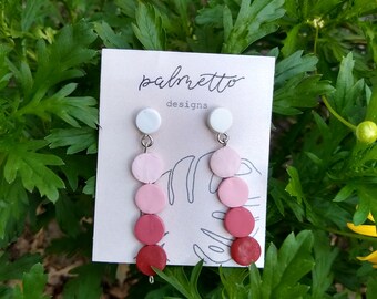 Dot Dangle Clay Earrings, HYPOALLERGENIC