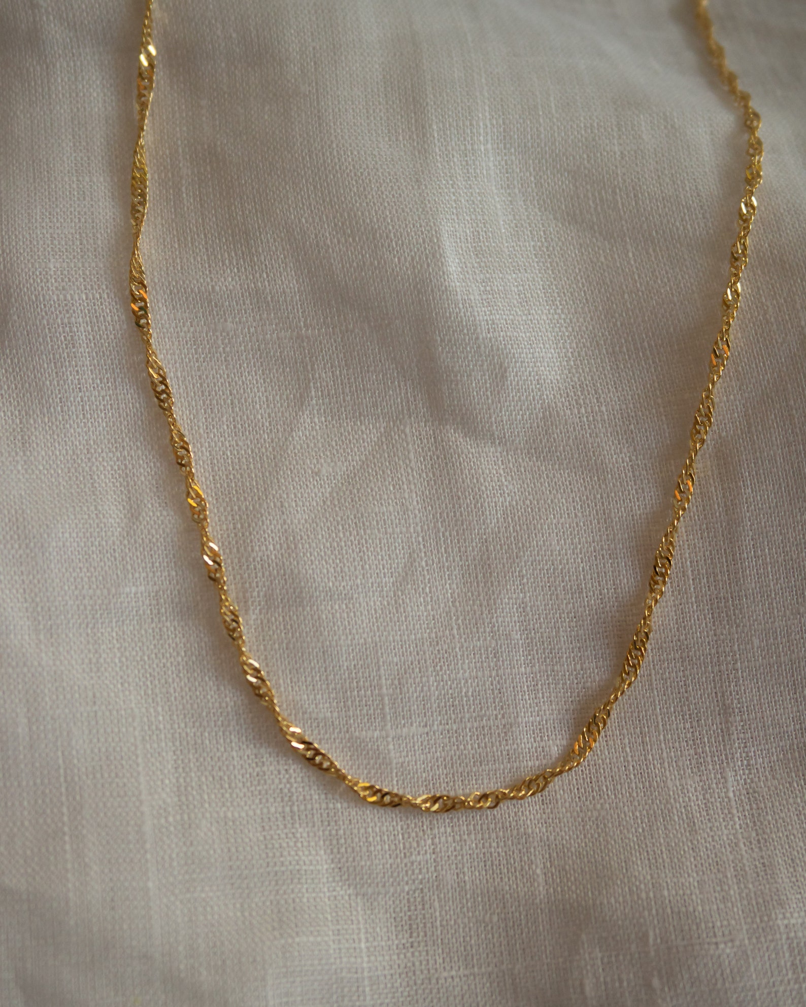 Collana Corda Intrecciata Placcata Oro 24K - 60cm, Unisex, Ipoallergenica, Regalo Elegante - Foto 4