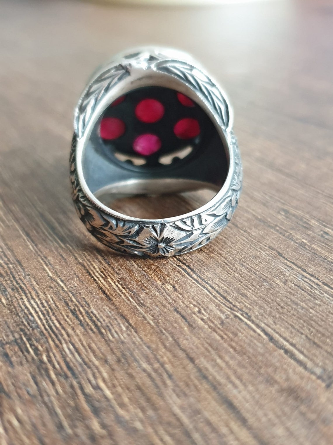 Natural Ruby Ring Men Antique Ruby Ring Elegant Silver Ring | Etsy