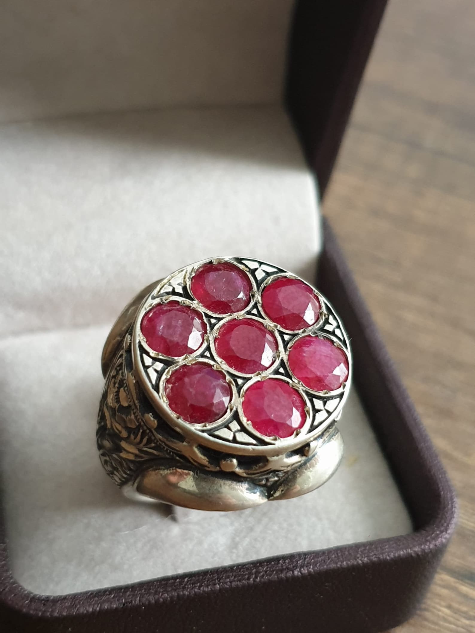 Natural Ruby Ring Men Antique Ruby Ring Elegant Silver Ring | Etsy
