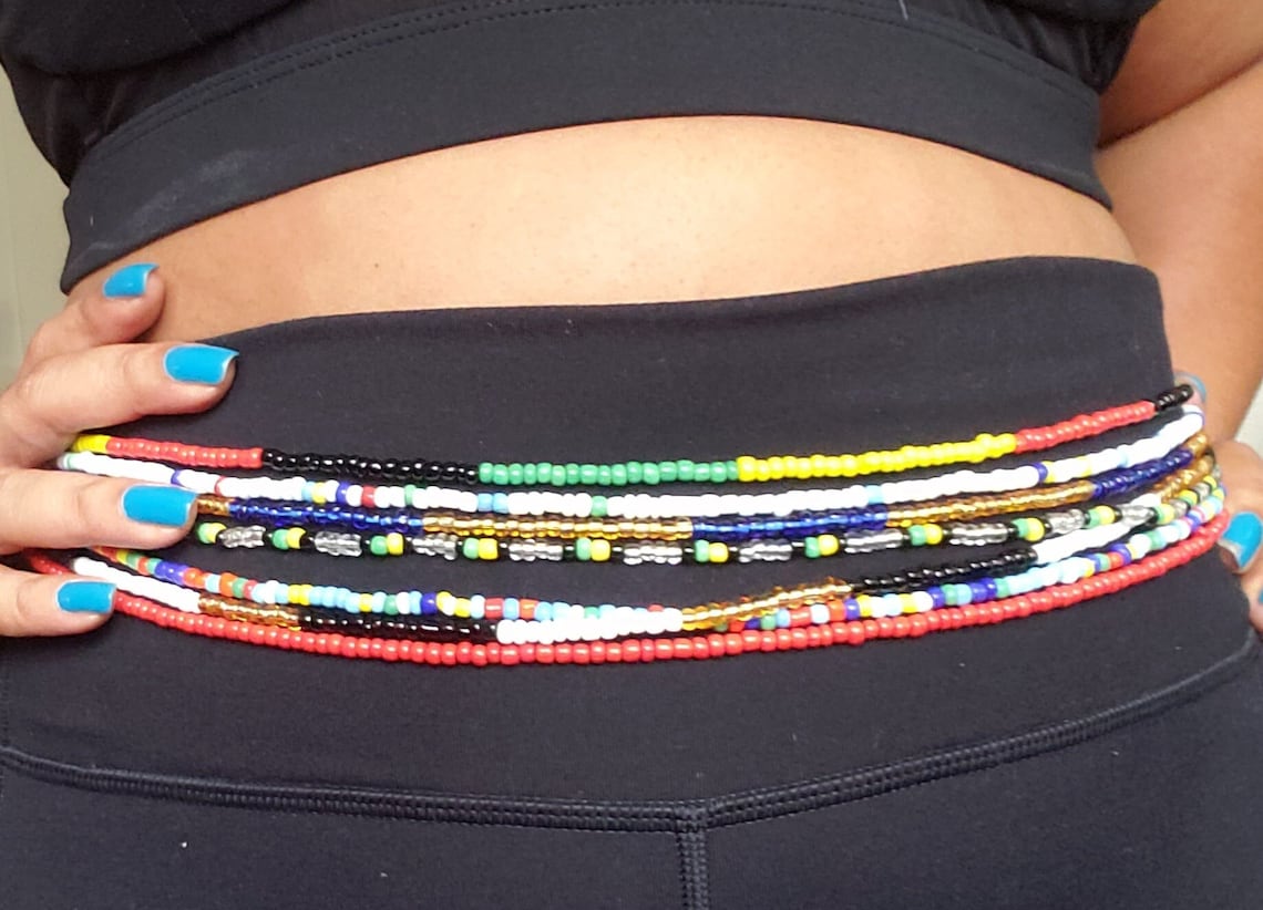 Jamaican Pride Tieon African Waist Beads Weight Loss Etsy