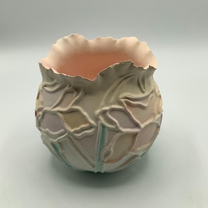 1989 SHADRAK Southwestern Pueblo Hand-Sculpted Tattered Edge Ceramic Clay Pottery Art Vase.  Signed and Dated Decorative Pottery.