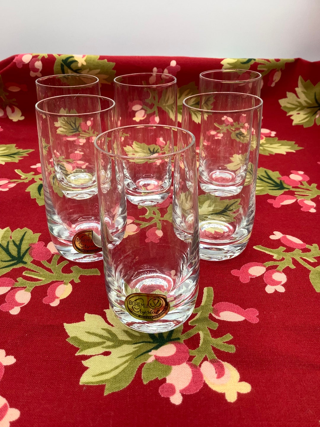 6 Vintage BOHEMIA CRYSTAL Shot Glasses. 2 Ounce Shot Glasses Etsy