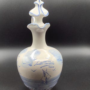 1930&#39;s L&#39;ABBE FRANCOIS Liqueur Jug/Decanter.  Crafted in France.  Vintage French Pottery.  Collectible Liquor Bottle.