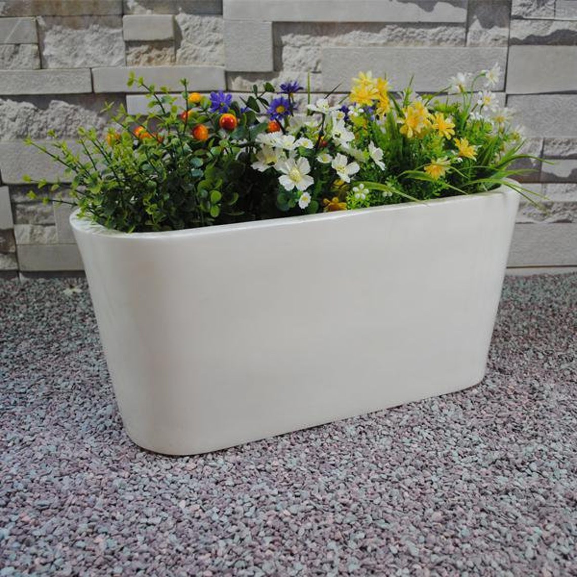 21x8.5x9.5 pulgadas de alto Fiberglass Planter Oval para su | Etsy