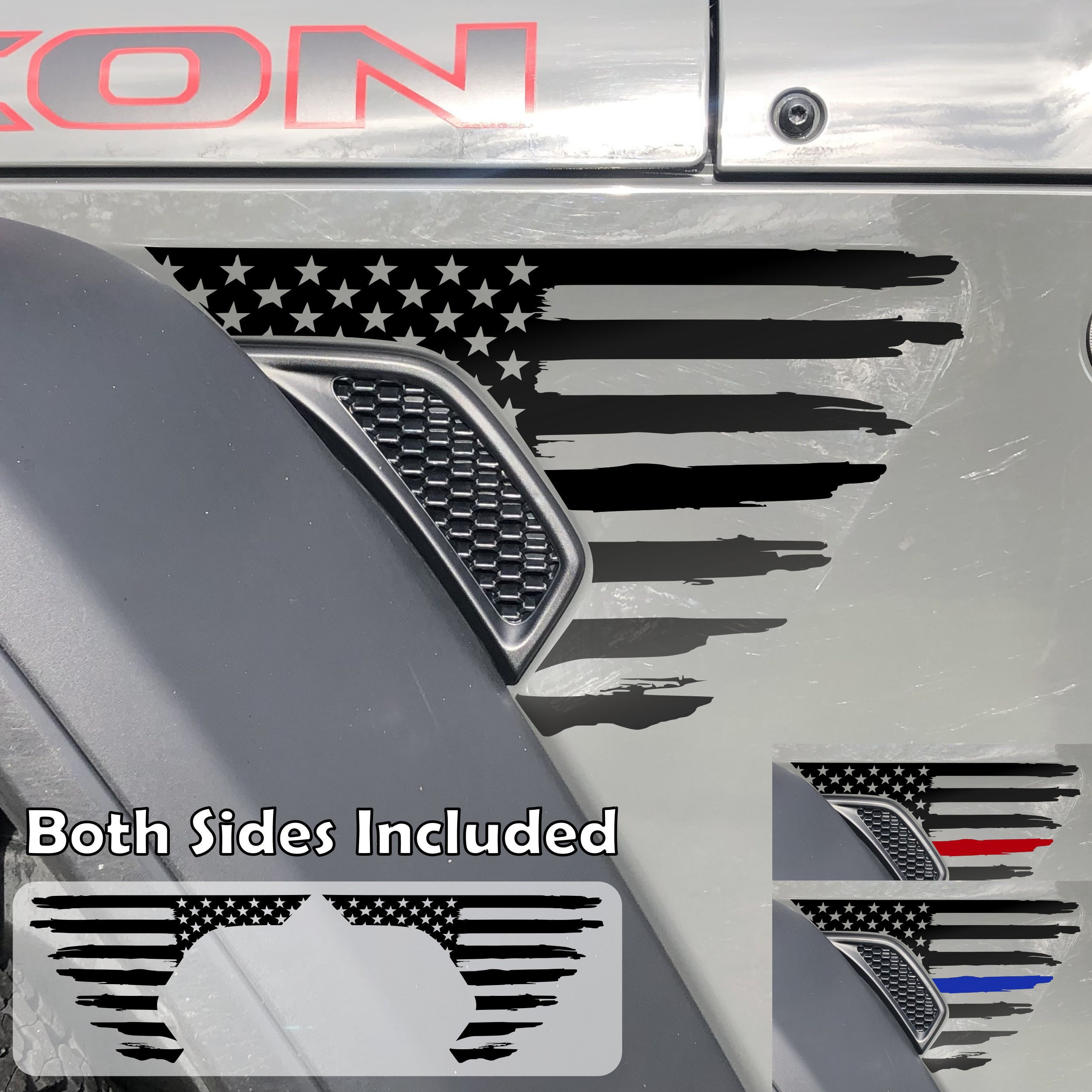 Jeep Silver Logo Emblem Sticker Decor for Car Door Fender Side