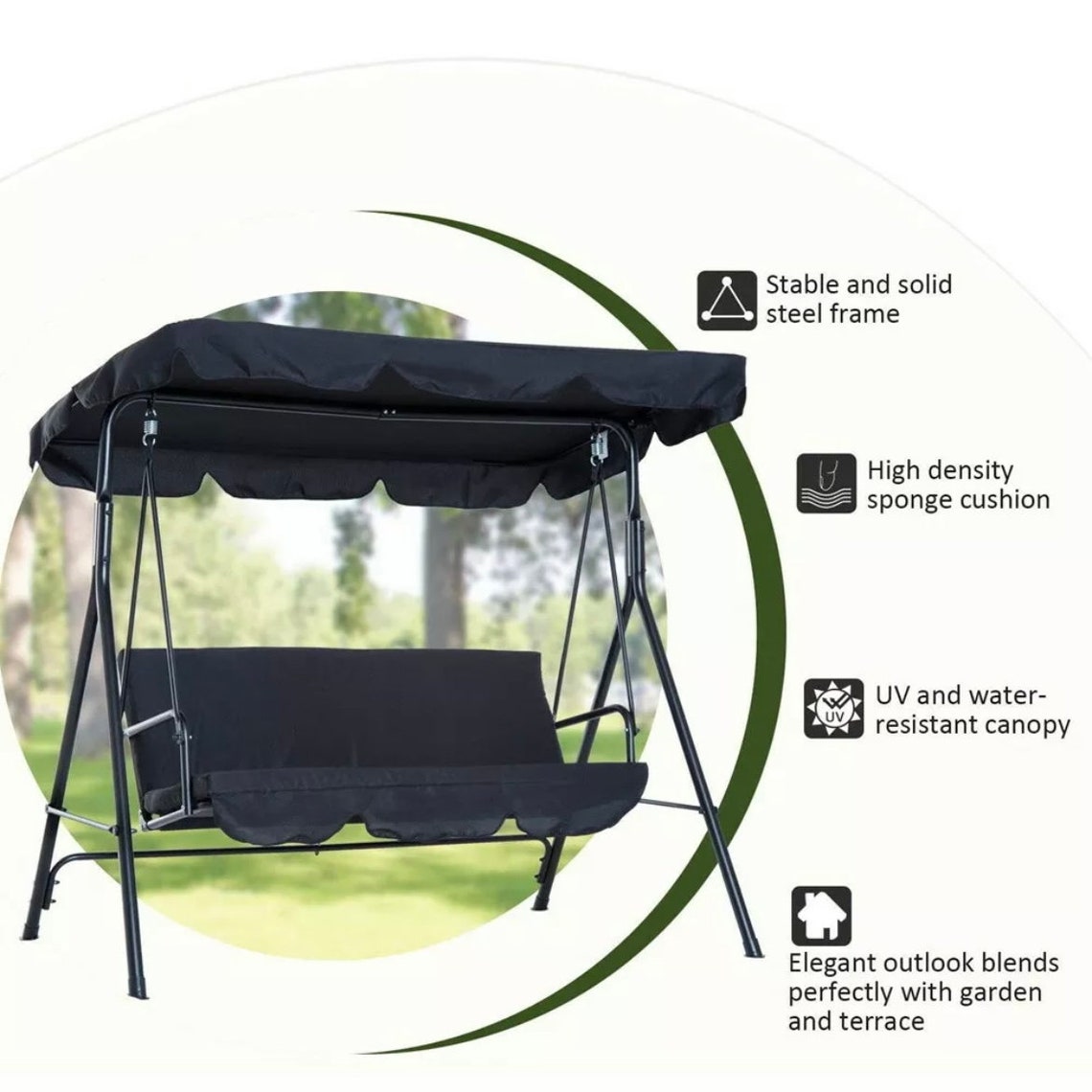 Silla de columpio de jardín 3 personas | Etsy