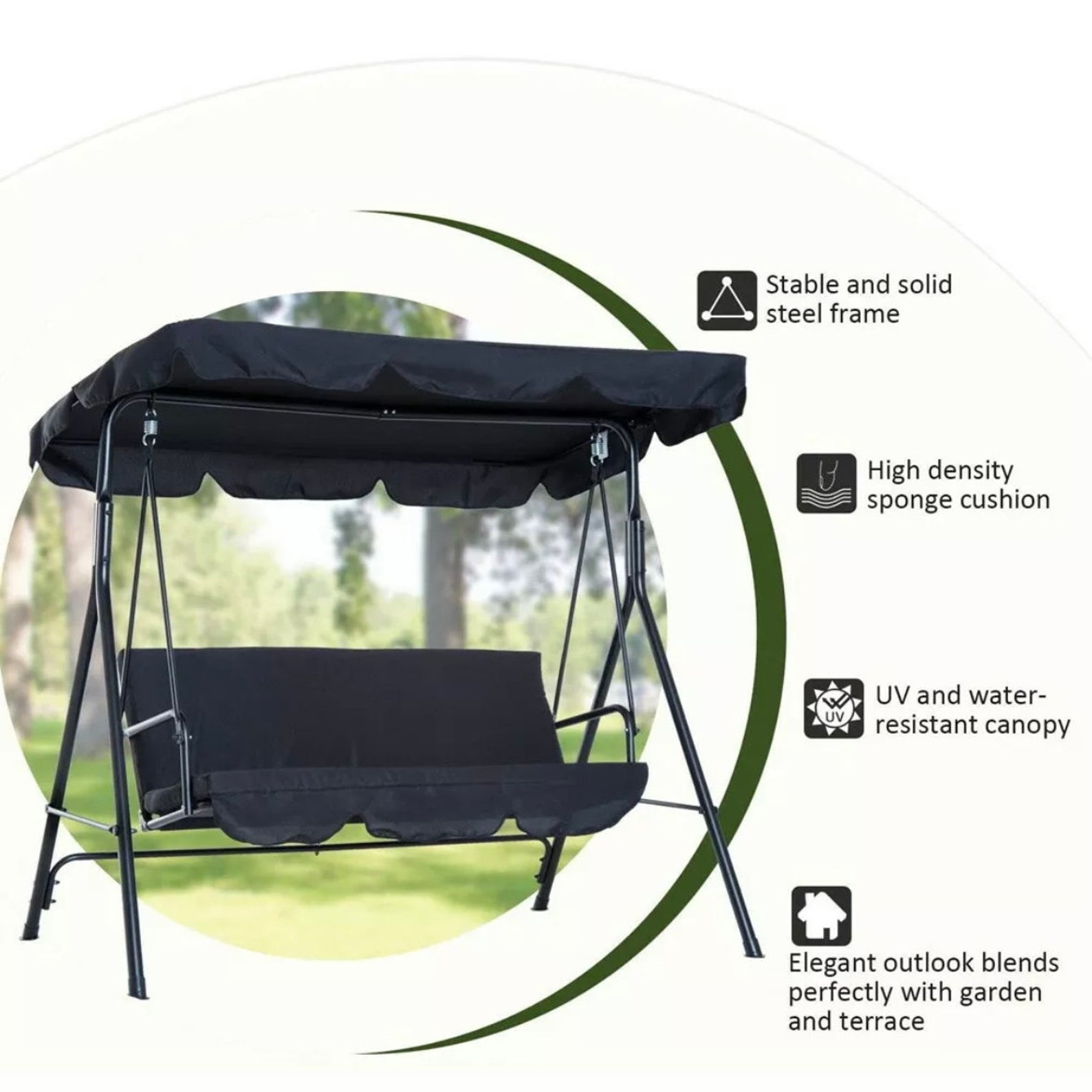 Silla de columpio de jardín 3 personas | Etsy