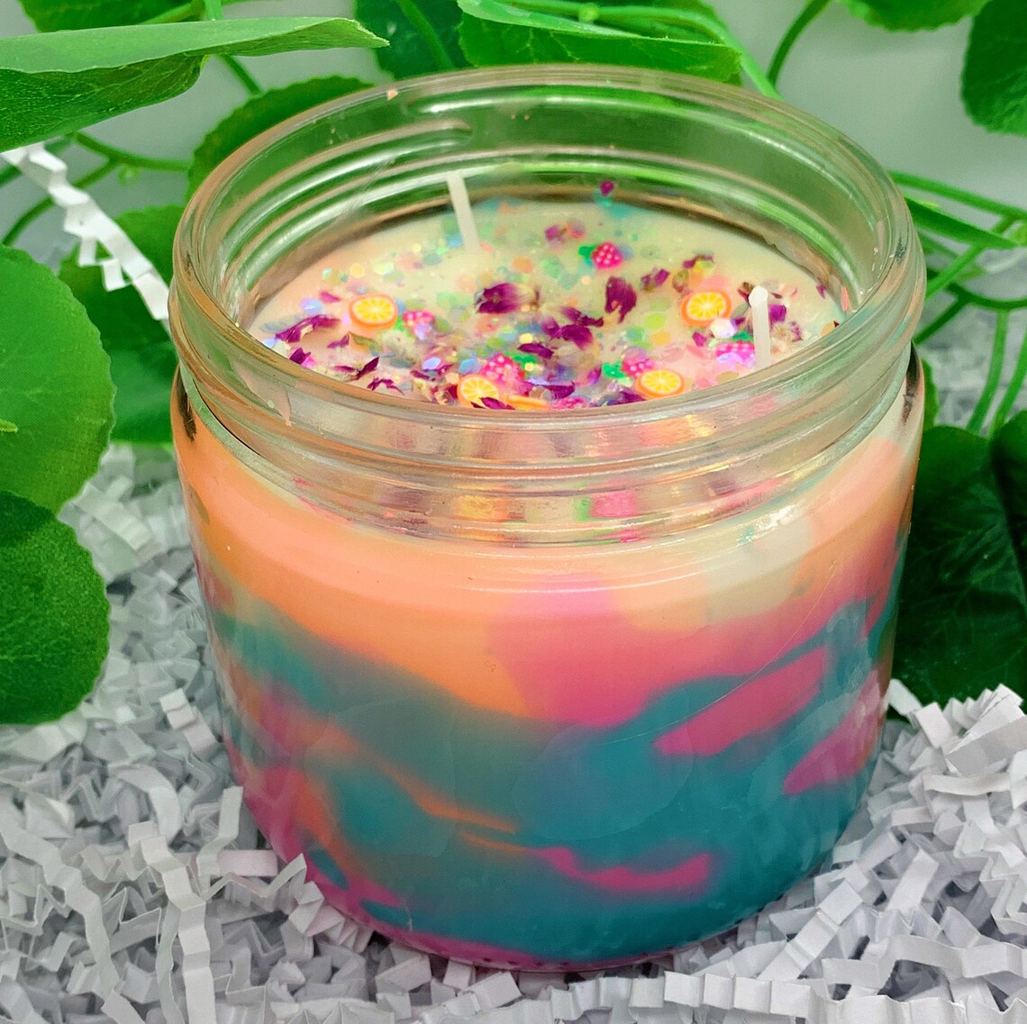 Summer tie dye soy wax candle Etsy
