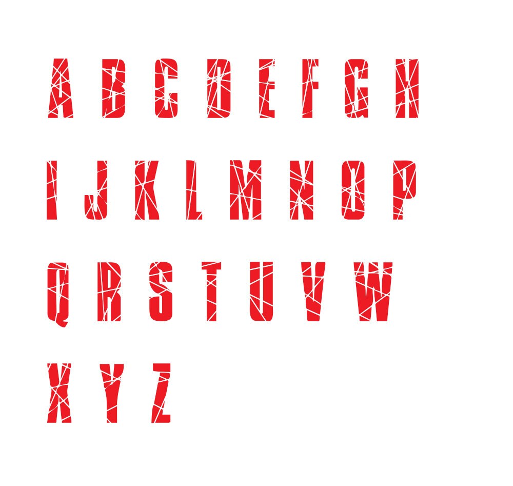 Broken Glass Font Svg filespngotf for CricutSVG Etsy