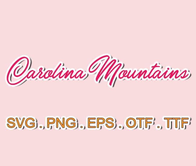 Carolina Mountains Font Svg filespngotf for CricutSVG Etsy