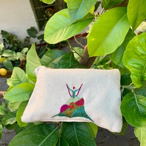 Flamenco. Mandala. Spirituality. Hand embroidery pouch.