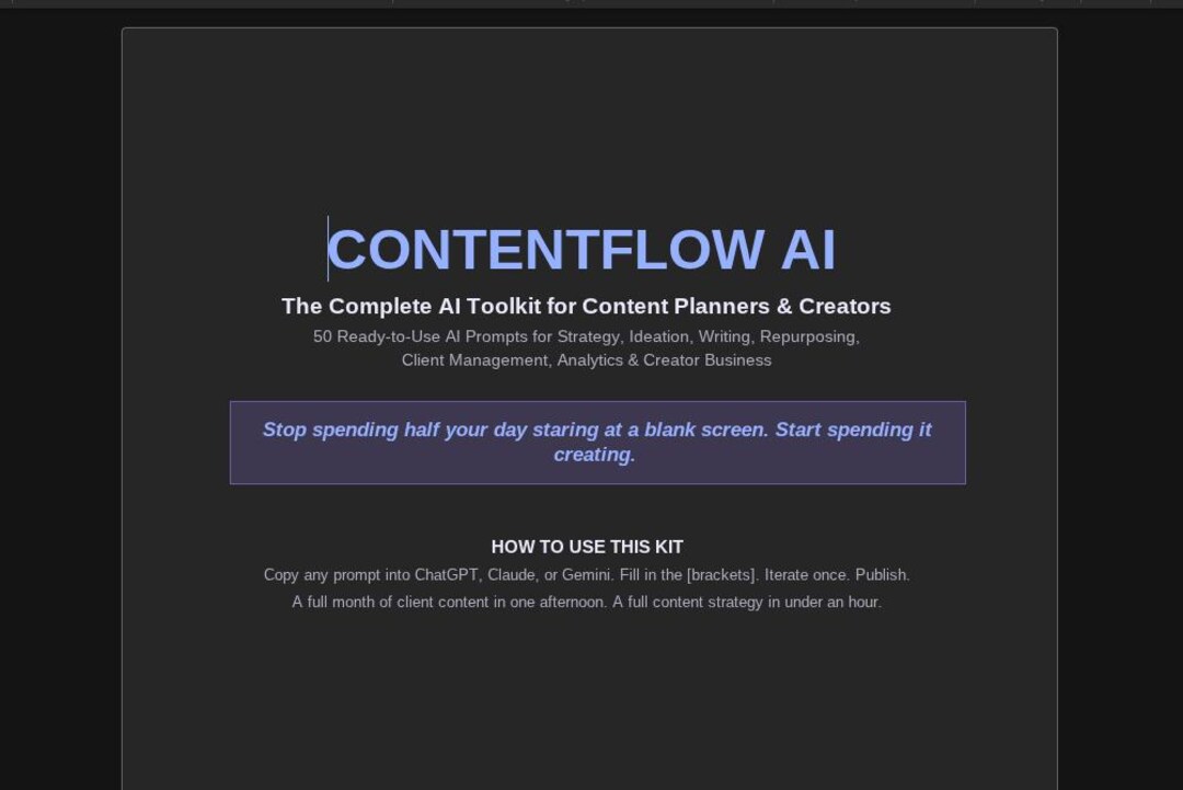 Contentflow AI — Content Planner Toolkit - Etsy