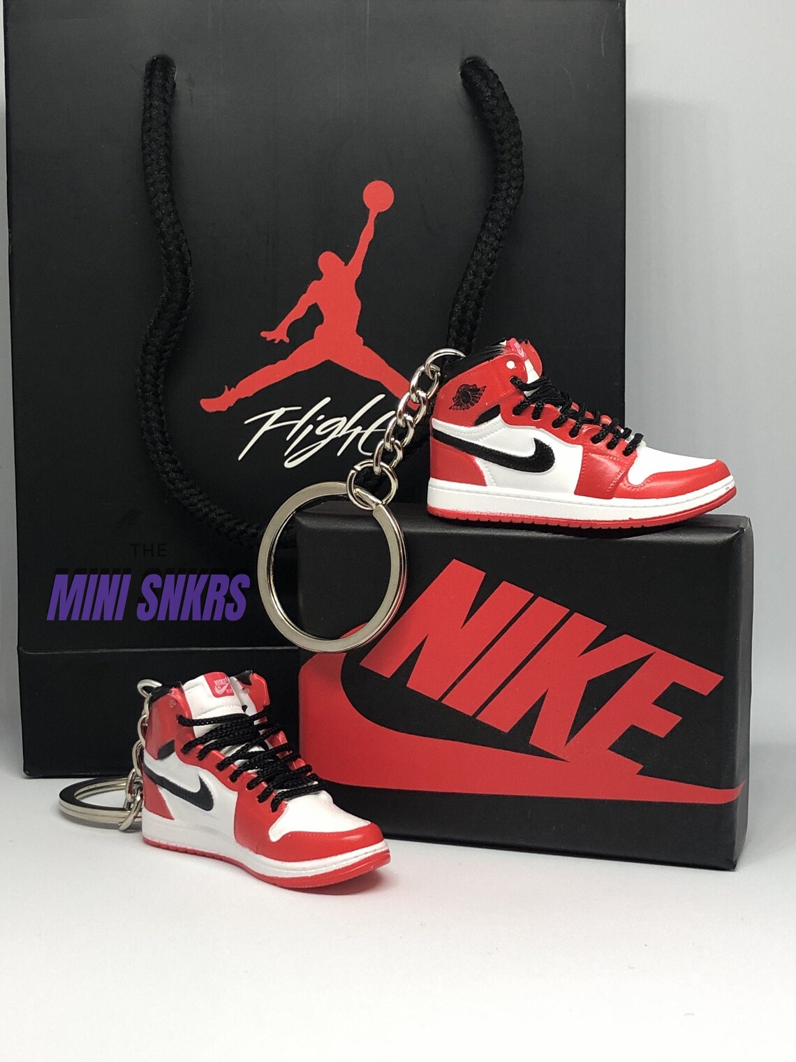 Mini Jordan 1 Keyring Keychain Nike Air Chicago 3D Mini Shoe Etsy