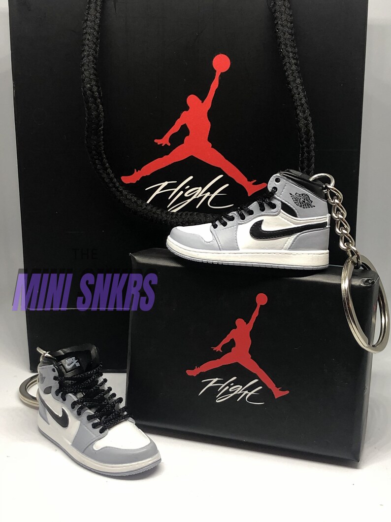 Mini Jordan 1 Keyring Keychain Nike Air Light Smoke Grey 3D Etsy